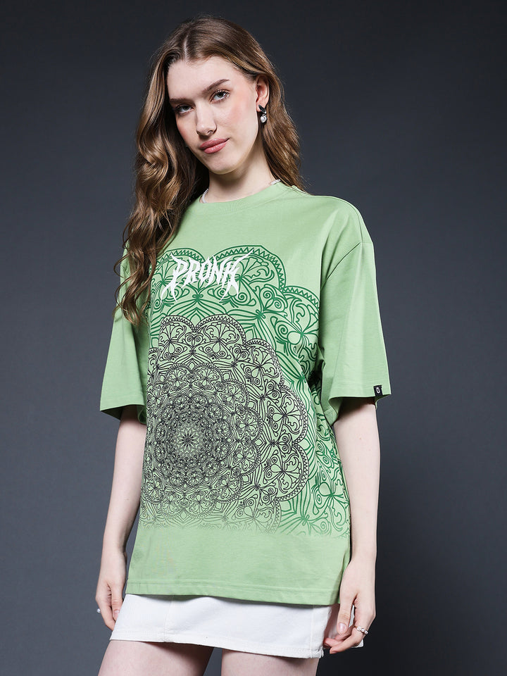 Mandala Roots Women Premium Oversized T-Shirt