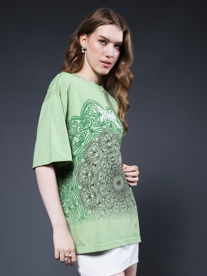 Mandala Roots Women Premium Oversized T-Shirt