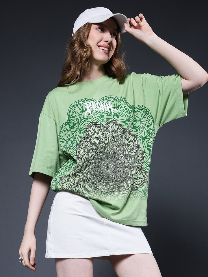 Mandala Roots Women Premium Oversized T-Shirt
