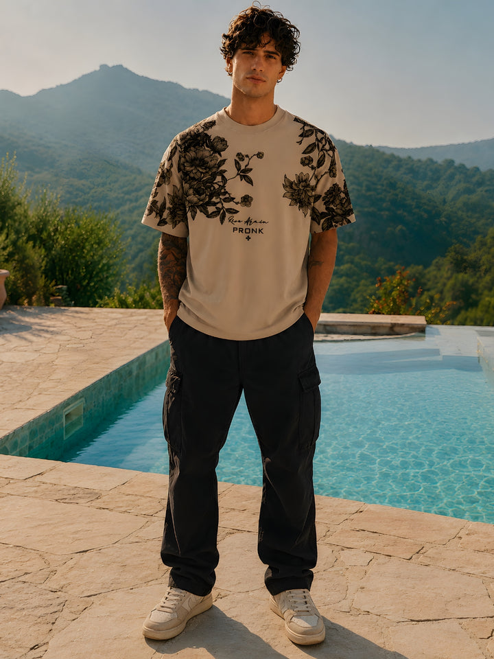 Midnight Bloom Men Premium Oversized T-Shirt