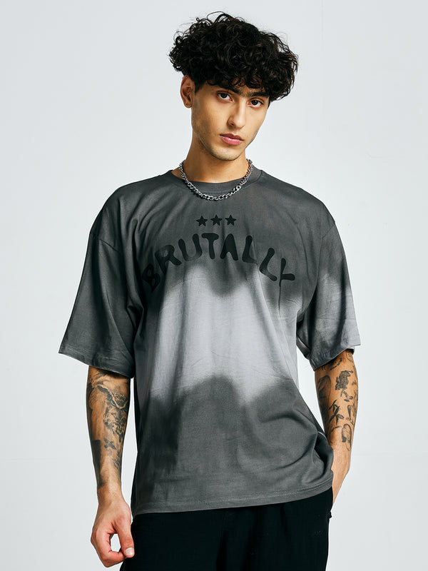 Men Retro Wash Printed Oversized T-Shirt