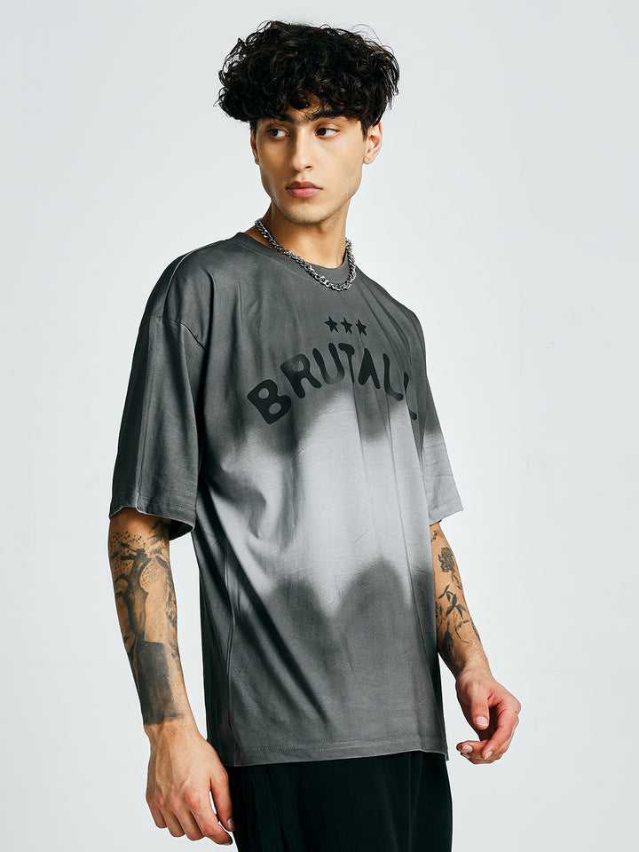 Men Retro Wash Printed Oversized T-Shirt