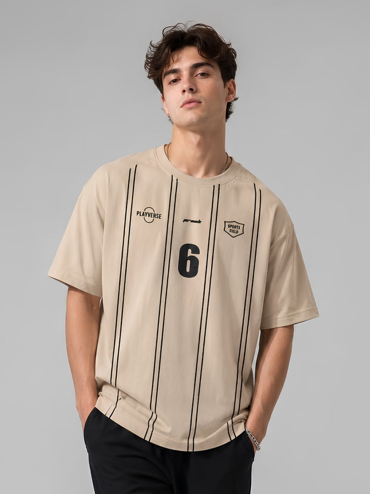 Playverse Men Printed Oversized Printed T-Shirt
