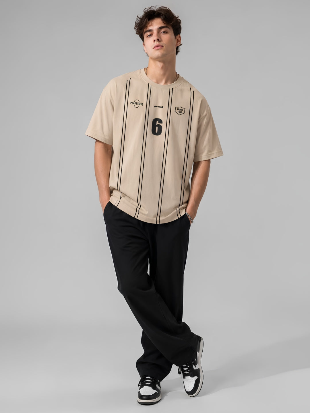 Playverse Men Printed Oversized Printed T-Shirt