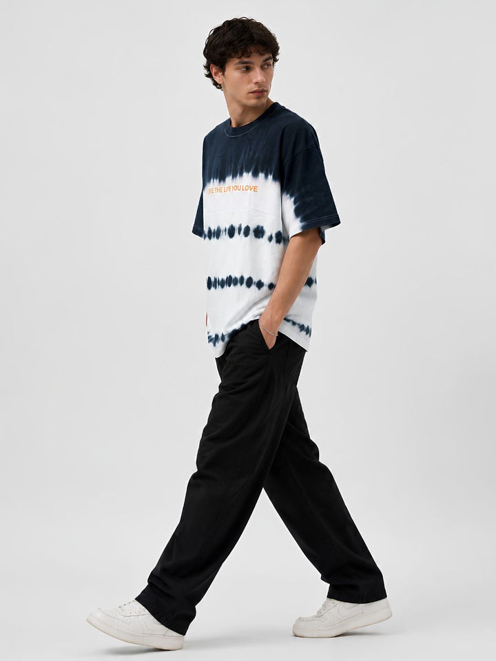 Men Retro Wash Puff Printed Oversized T-Shirt