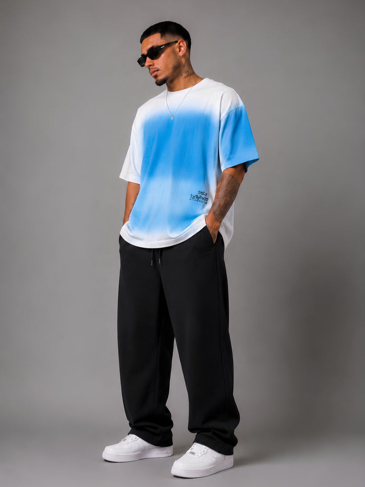 Men Retro Wash Puff Printed Oversized T-Shirt