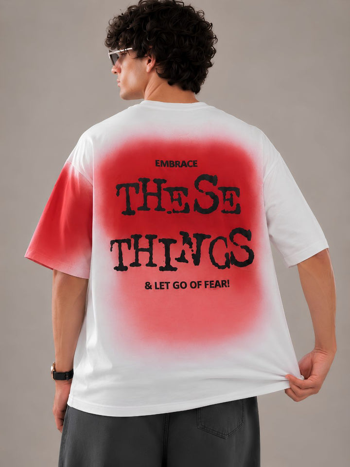 Men Retro Wash Puff Printed Oversized T-Shirt