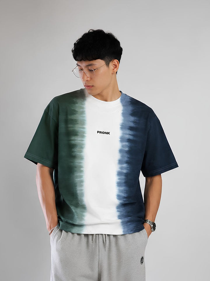 Men Retro Wash Puff Printed Oversized T-Shirt