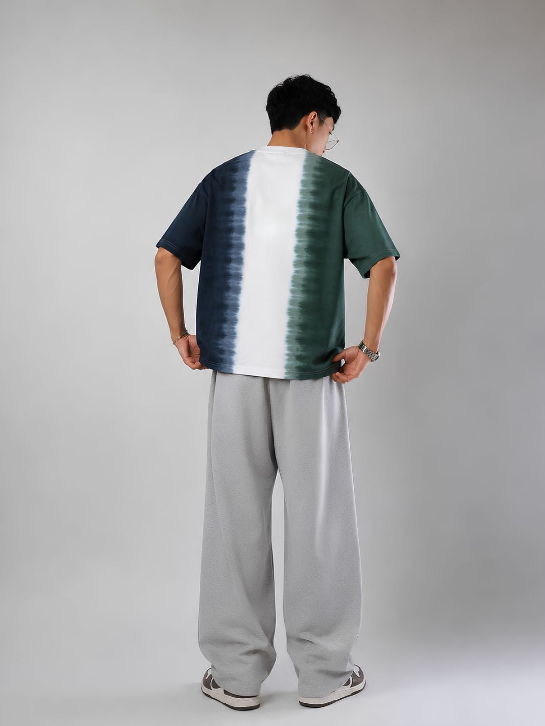 Men Retro Wash Puff Printed Oversized T-Shirt