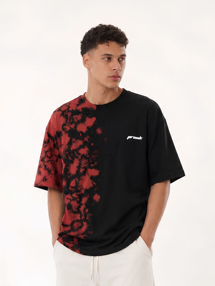Men Retro Wash Puff Printed Oversized T-Shirt