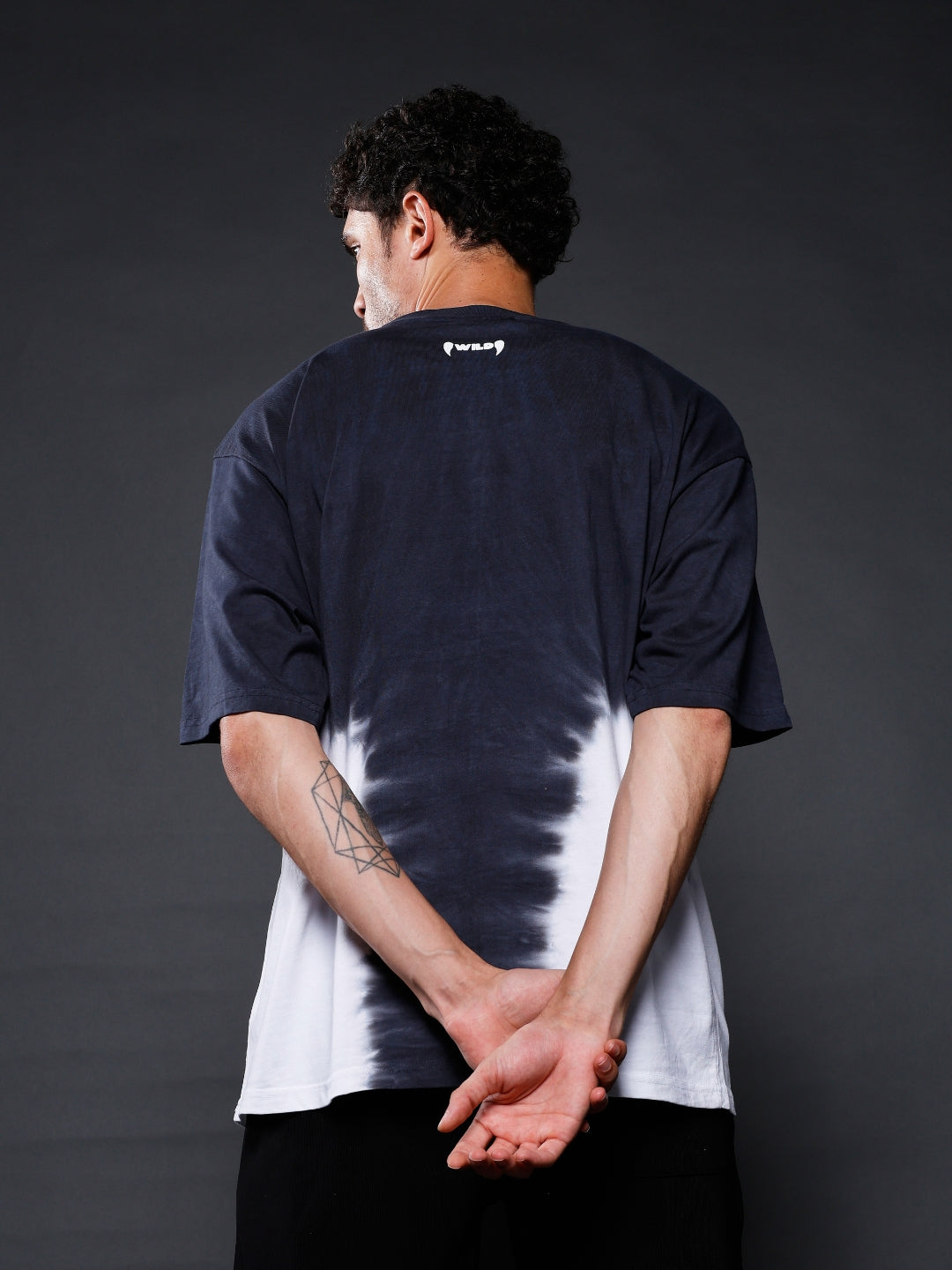 Men Retro Wash Puff Printed Oversized T-Shirt