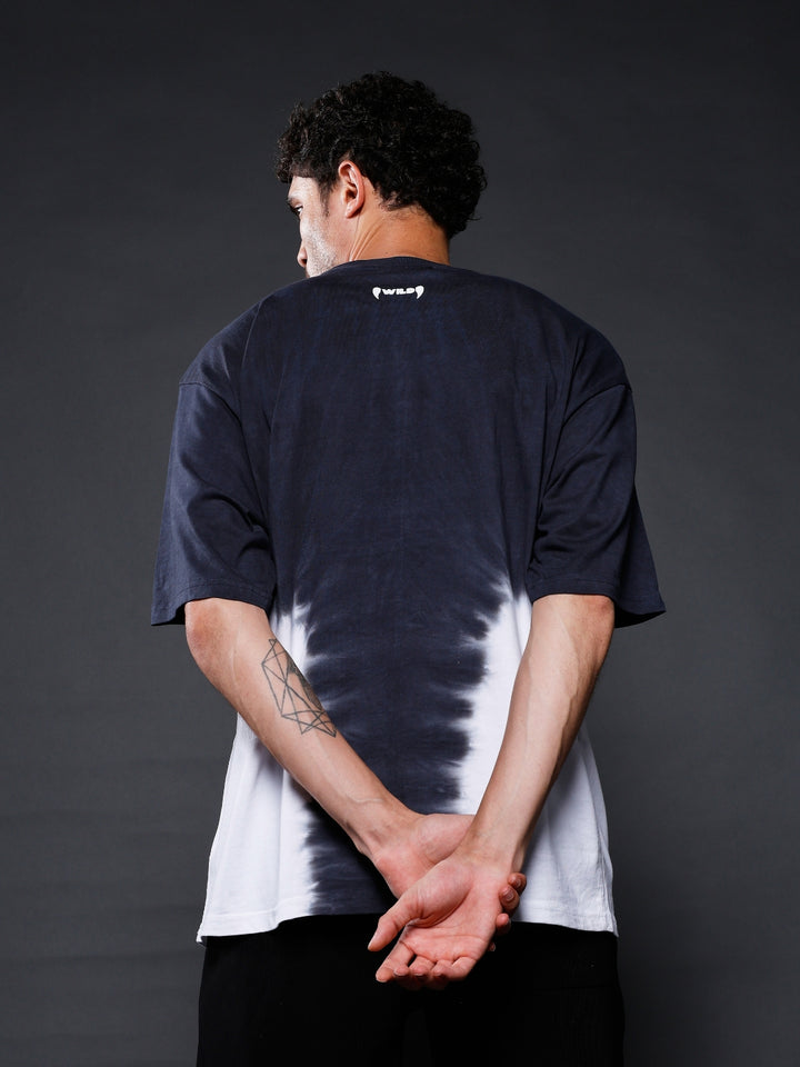 Men Retro Wash Puff Printed Oversized T-Shirt
