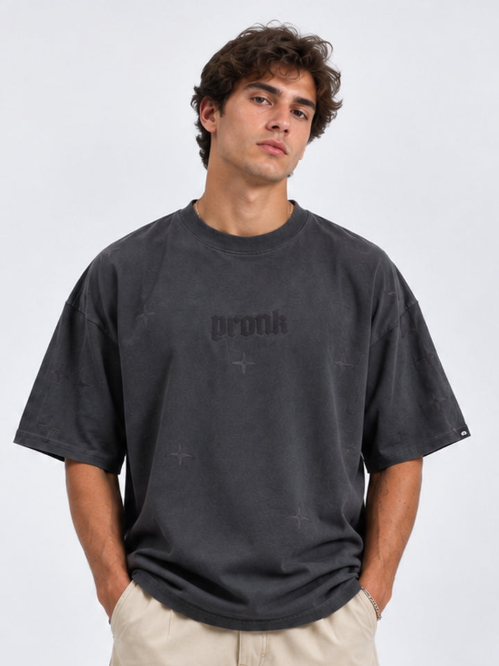 Lost Galaxy Puff Printed Men Premium Oversized T-Shirt