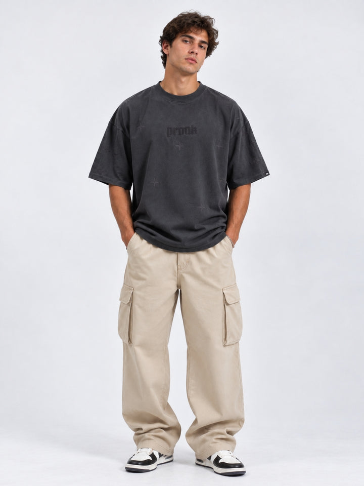 Lost Galaxy Puff Printed Men Premium Oversized T-Shirt