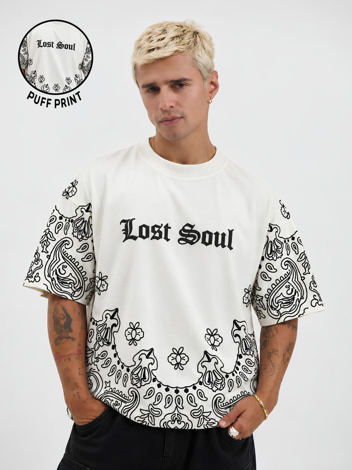 Lost Soul Puff Printed Men Premium Oversized T-Shirt
