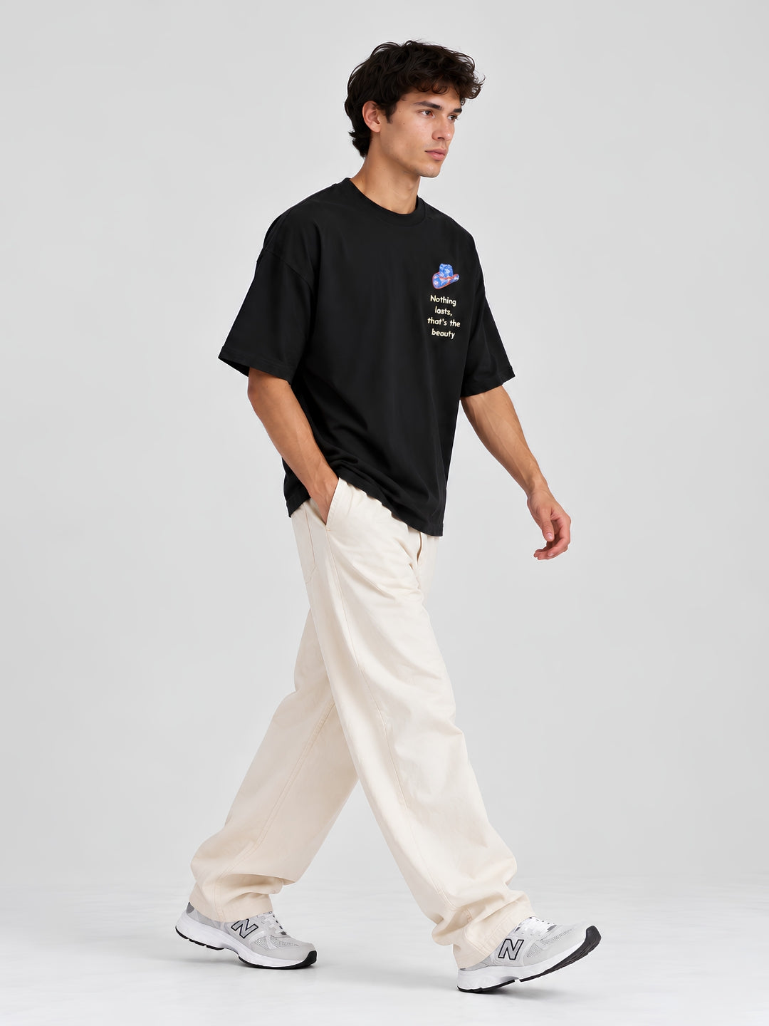 WILD AND ETERNAL Puff Printed Men Premium Oversized T-Shirt