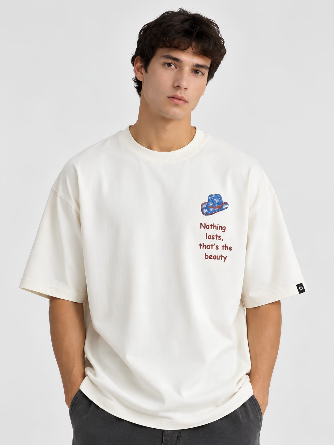 WILD AND ETERNAL Puff Printed Men Premium Oversized T-Shirt