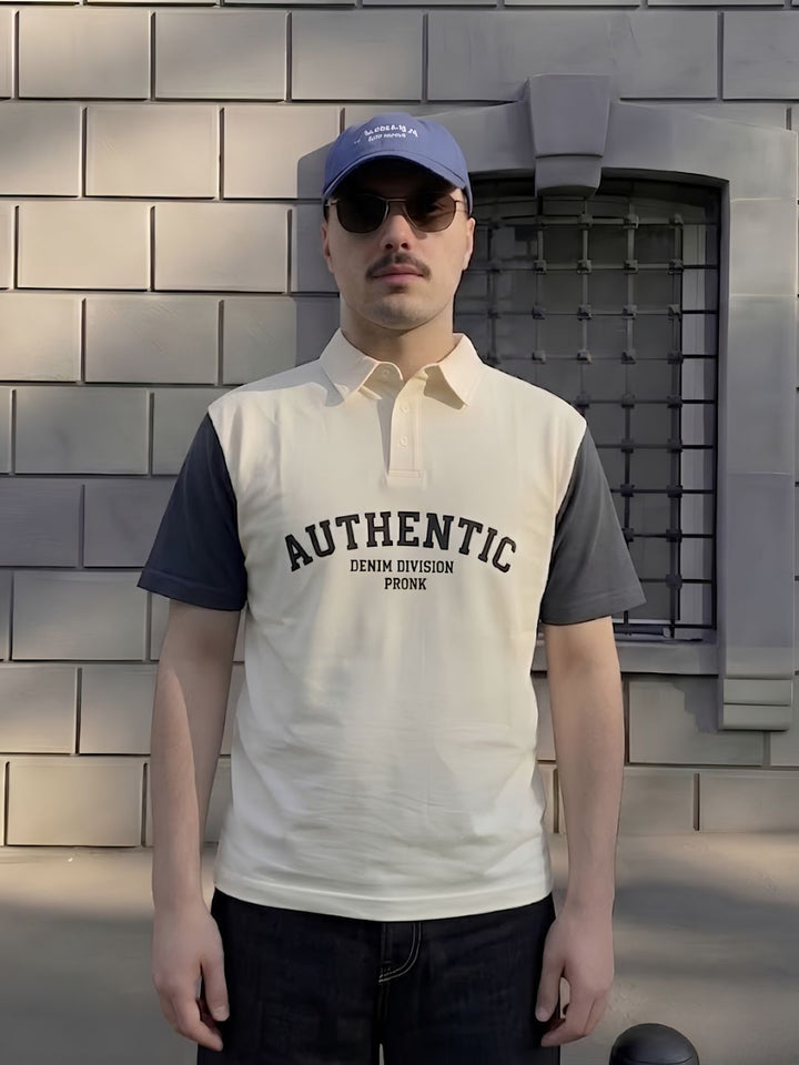 Men Premium Colorblock Relaxed Fit Polo T-Shirt