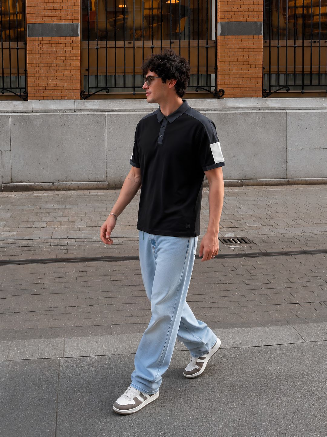 Men Premium Colorblock Relaxed Fit Polo T-Shirt