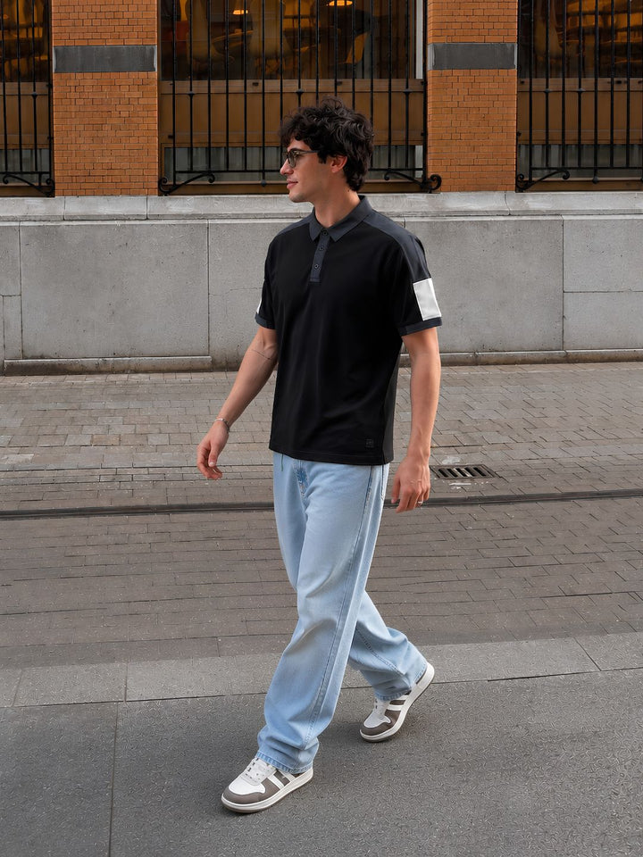 Men Premium Colorblock Relaxed Fit Polo T-Shirt