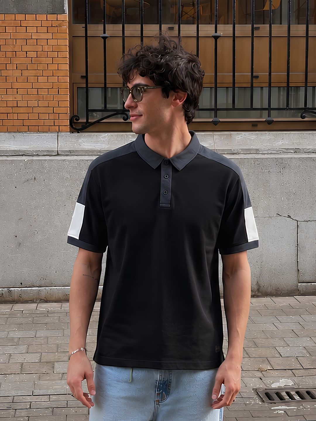 Men Premium Colorblock Relaxed Fit Polo T-Shirt