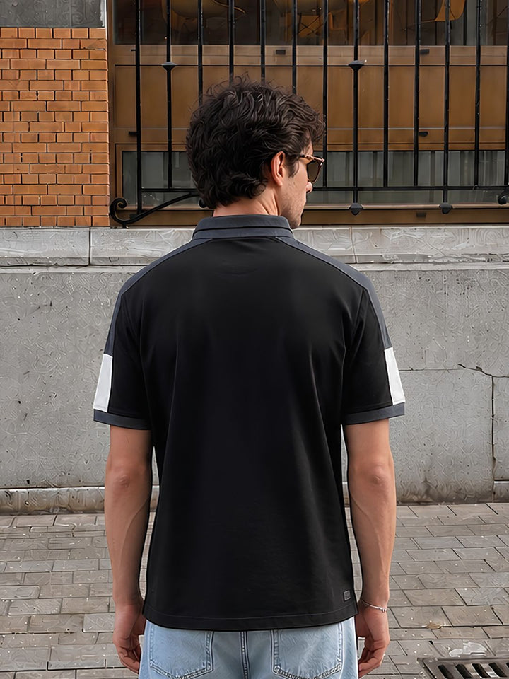 Men Premium Colorblock Relaxed Fit Polo T-Shirt