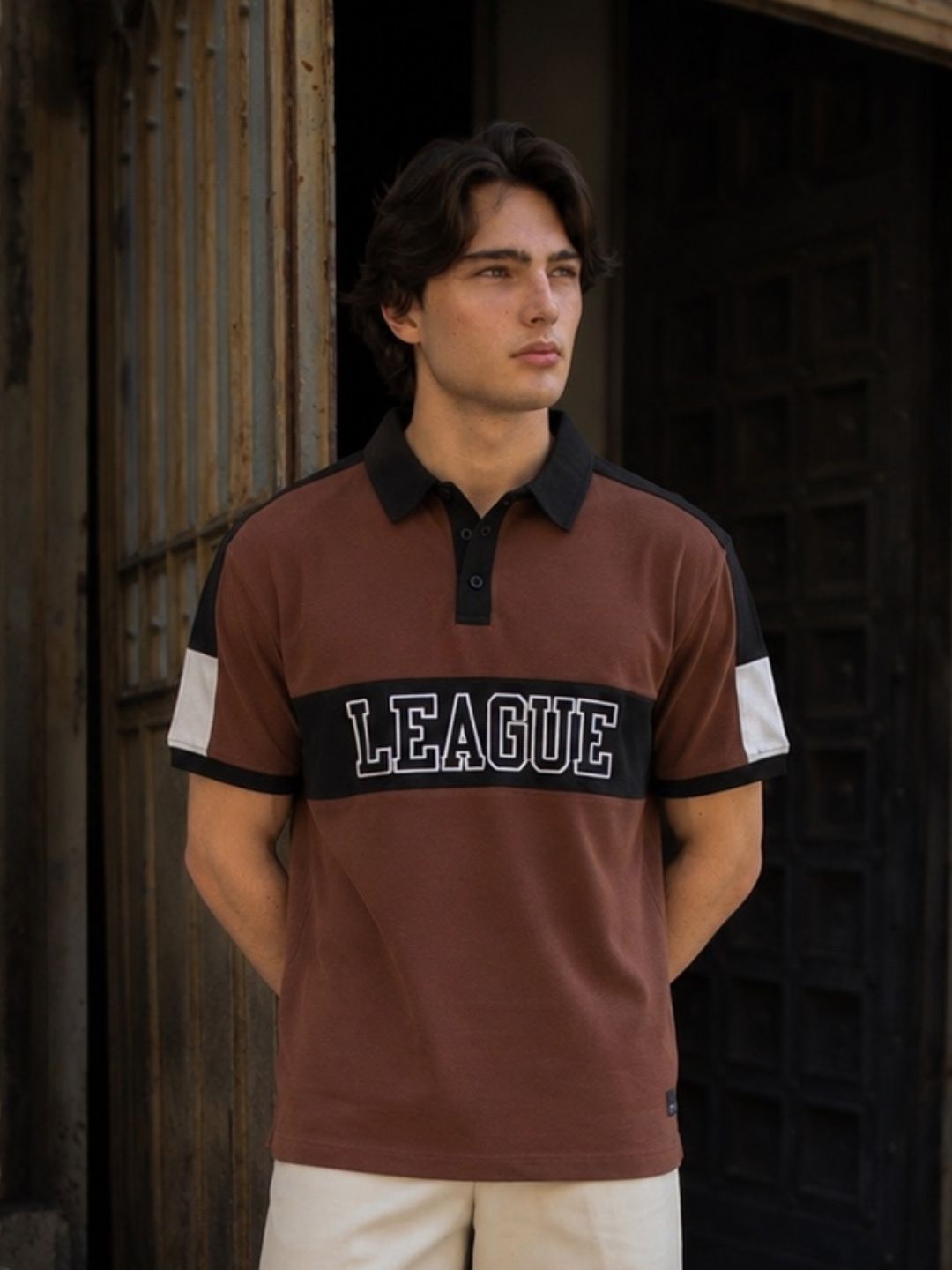 Men Premium Colorblock Relaxed Fit Polo T-Shirt