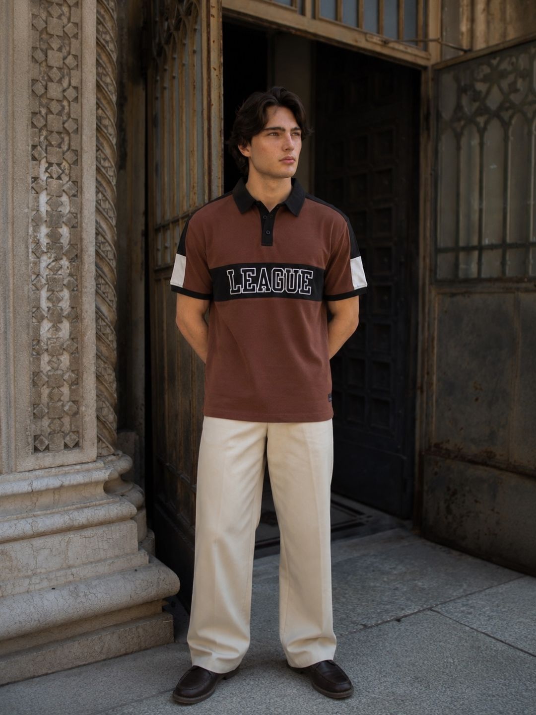 Men Premium Colorblock Relaxed Fit Polo T-Shirt