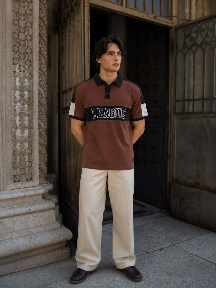 Men Premium Colorblock Relaxed Fit Polo T-Shirt