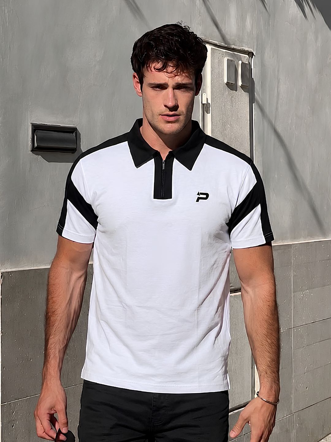 Men Premium Colorblock Relaxed Fit Polo T-Shirt