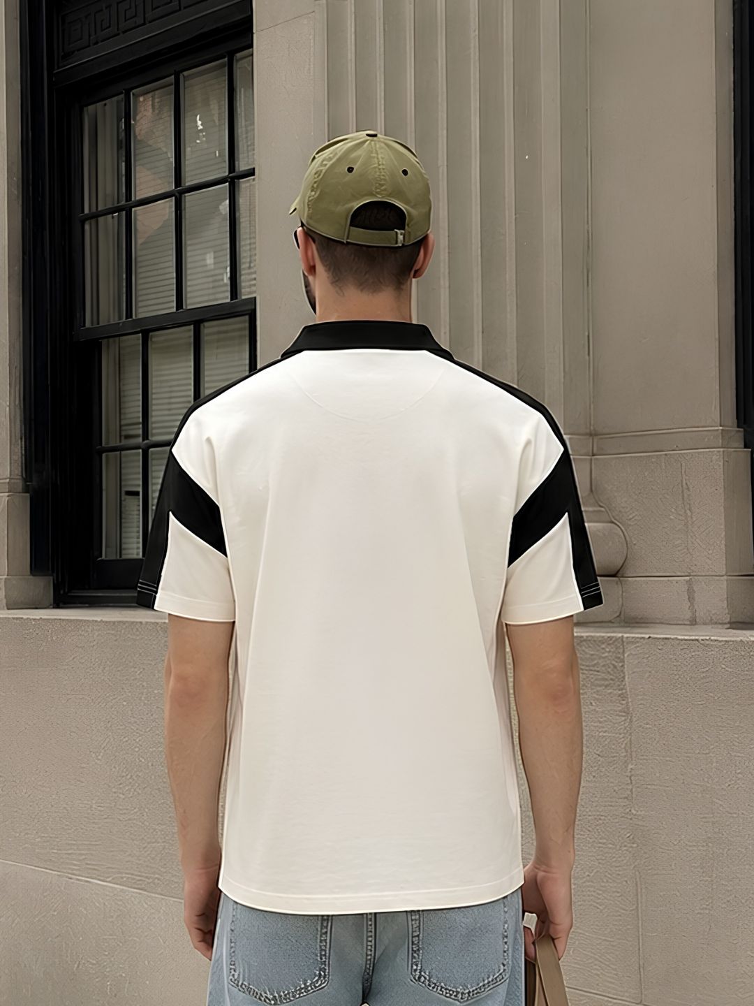 Men Premium Colorblock Relaxed Fit Polo T-Shirt