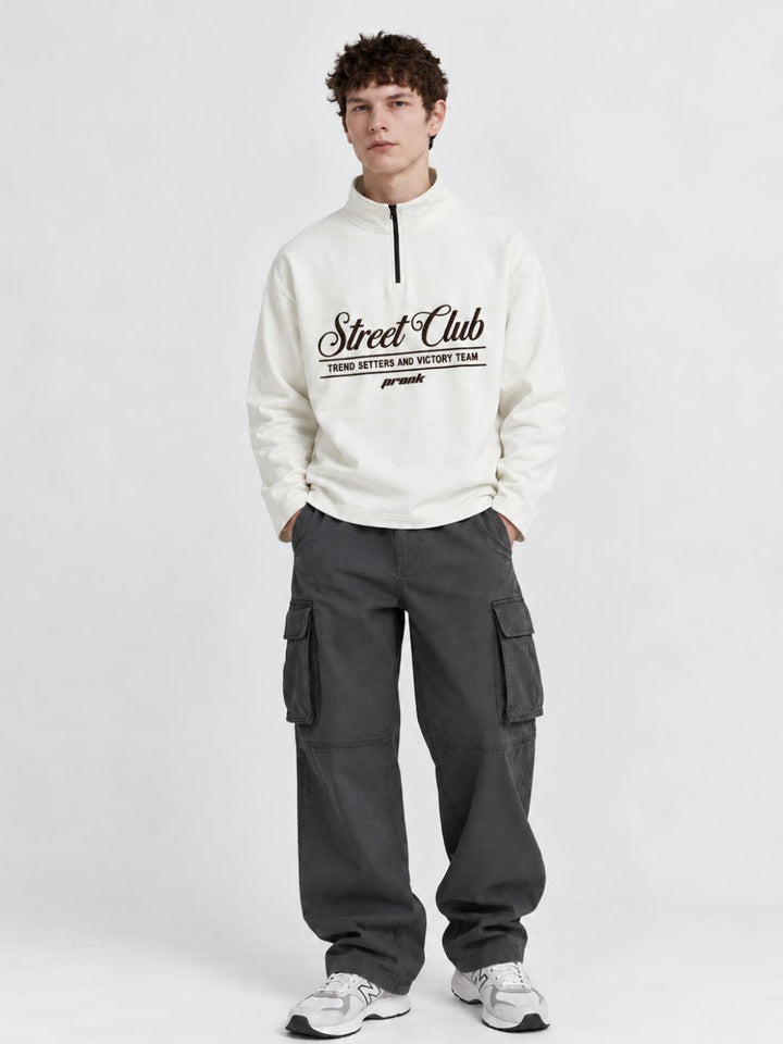 Men Premium Embroidered Oversized Full Sleeve Polo T-Shirt