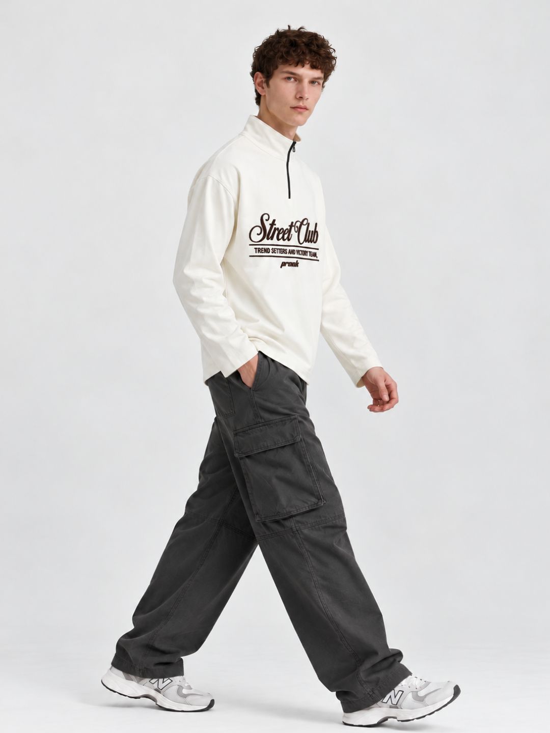 Men Premium Embroidered Oversized Full Sleeve Polo T-Shirt