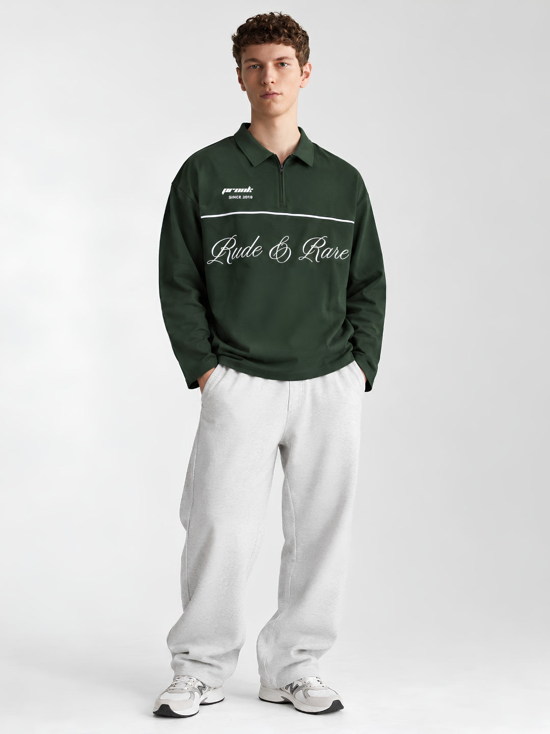 Men Premium Embroidered Oversized Full Sleeve Polo T-Shirt