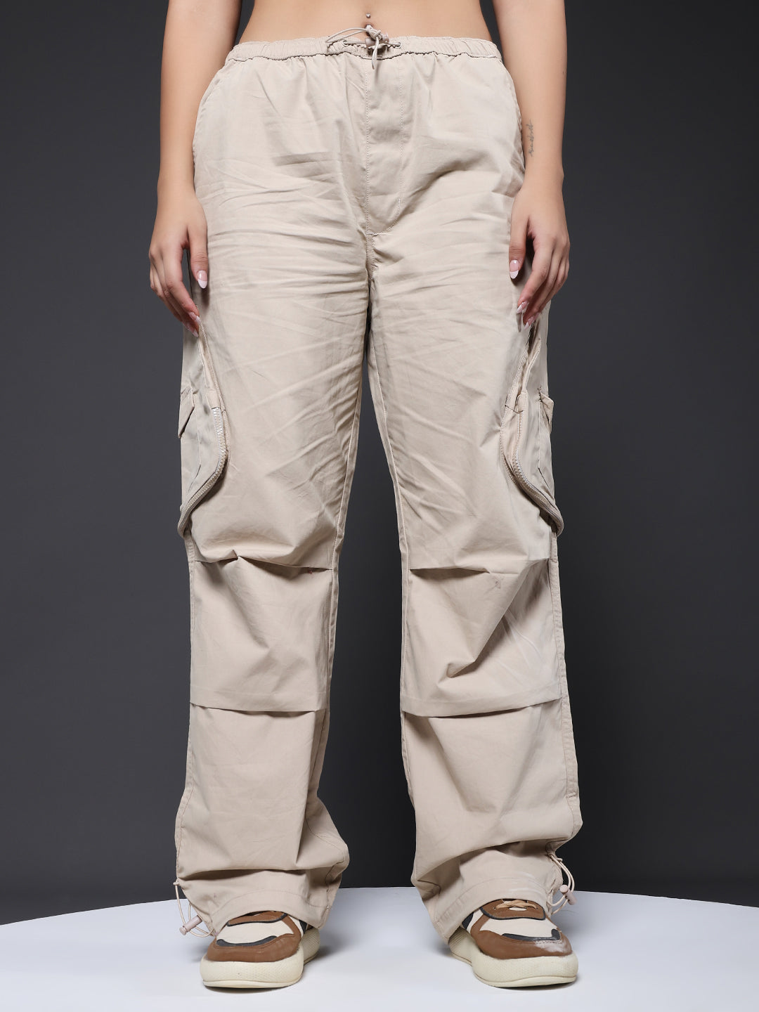 Parachute Pants For Women - Beige