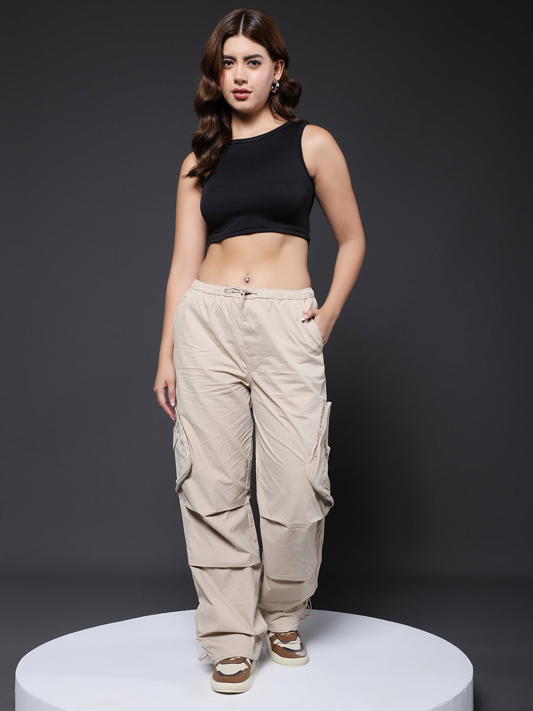 Parachute Pants For Women - Beige