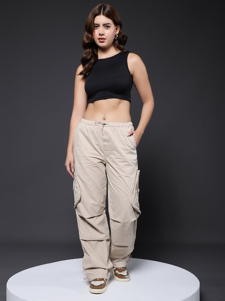 Parachute Pants For Women - Beige