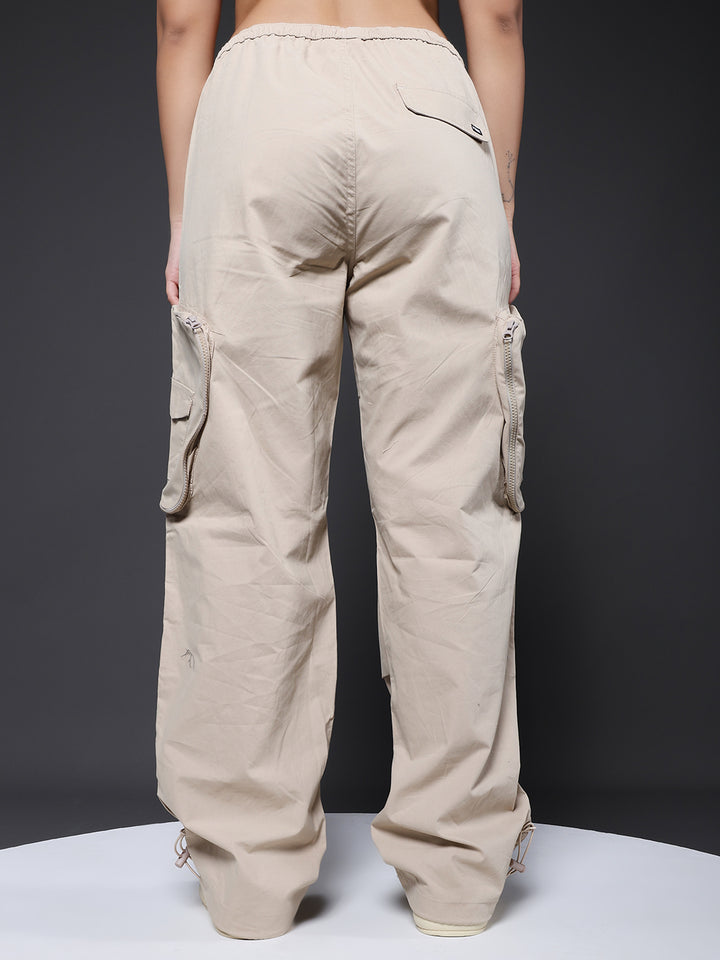 Parachute Pants For Women - Beige