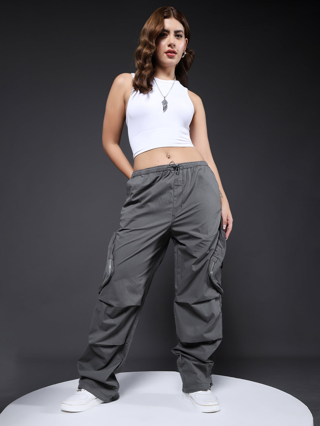 Parachute Pants For Women - Olive