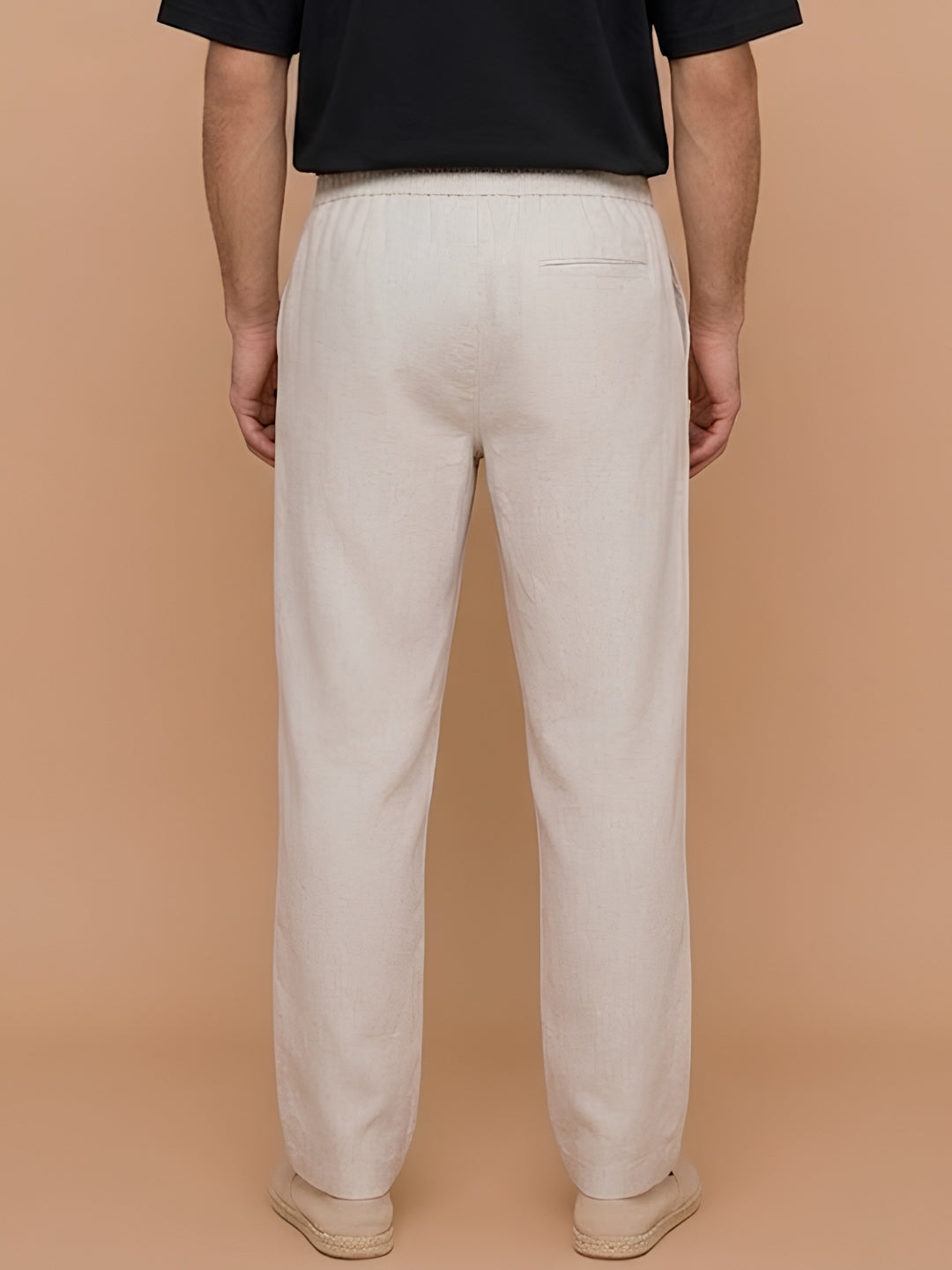 Cotton Pant for Men Solid - Beige