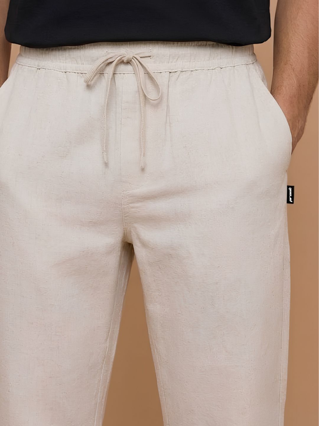 Cotton Pant for Men Solid - Beige