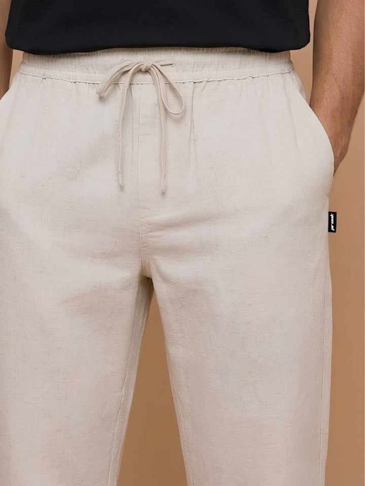 Cotton Pant for Men Solid - Beige