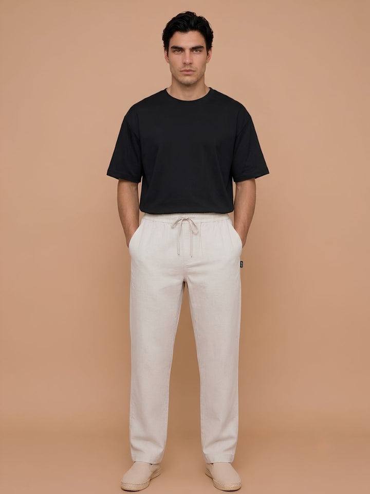 Cotton Pant for Men Solid - Beige
