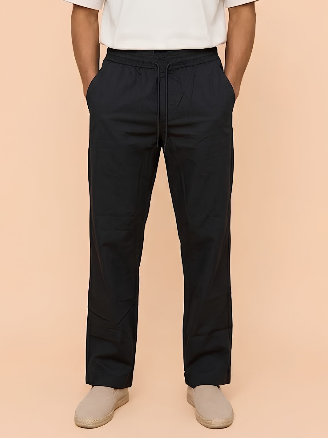Cotton Pant for Men Solid - Black