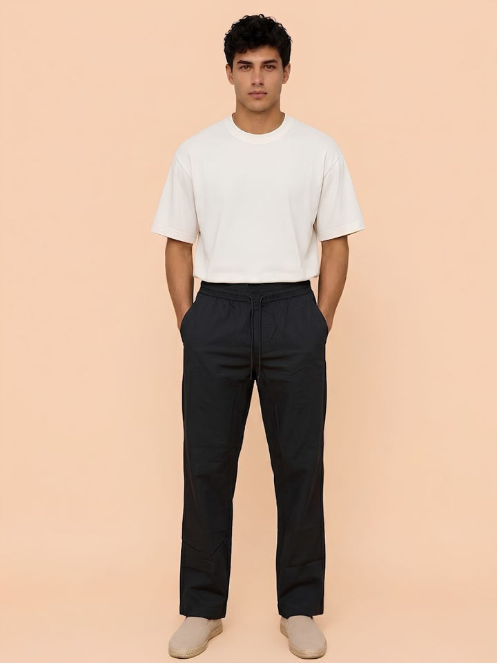 Cotton Pant for Men Solid - Black