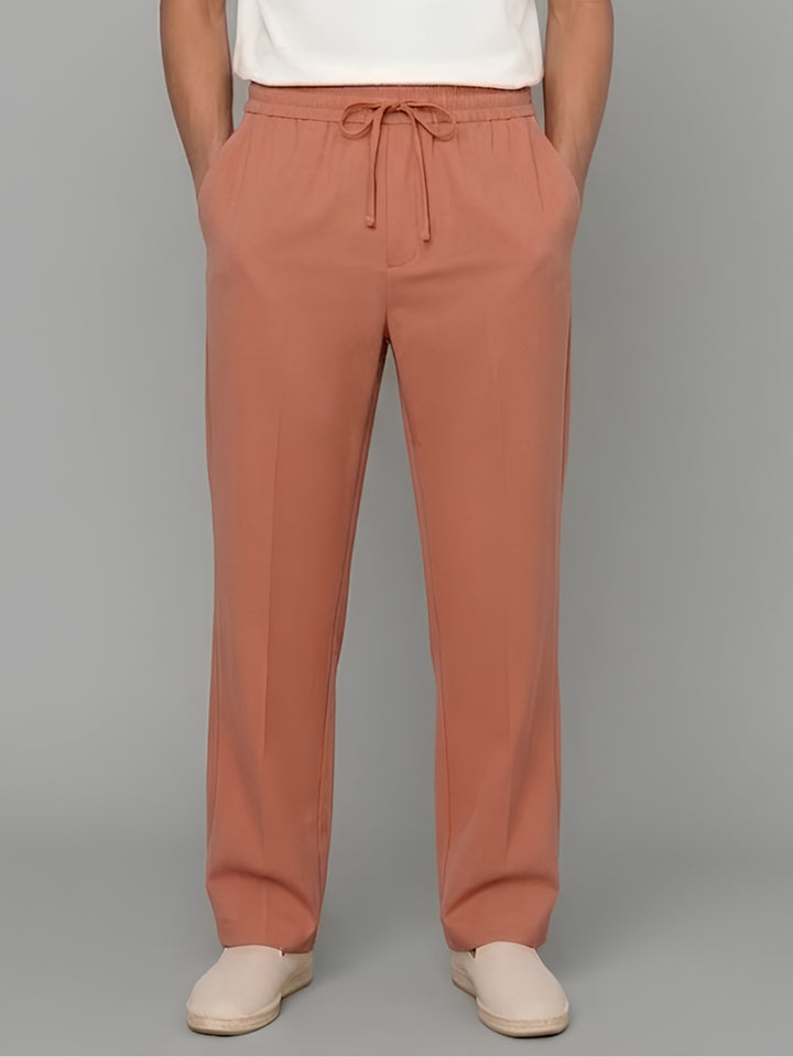 Cotton Pant for Men Solid - Brown
