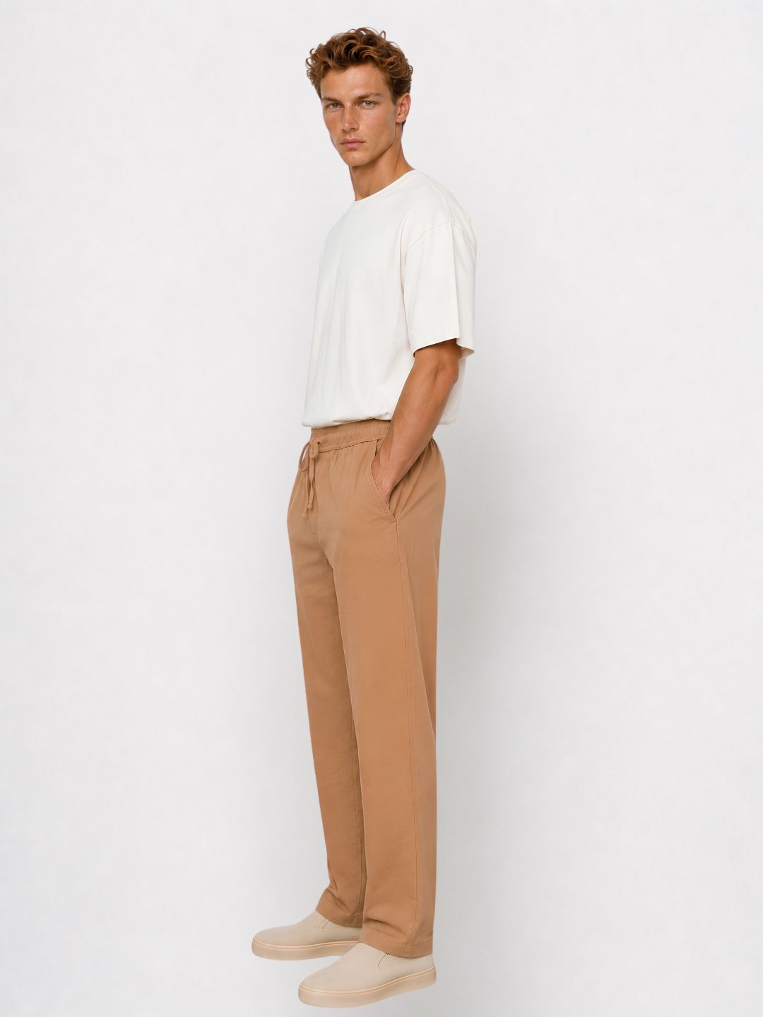 Cotton Pant for Men Solid - Rust