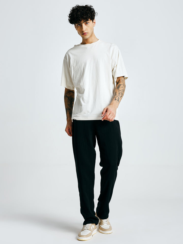 Men Solid lounge pants - Black
