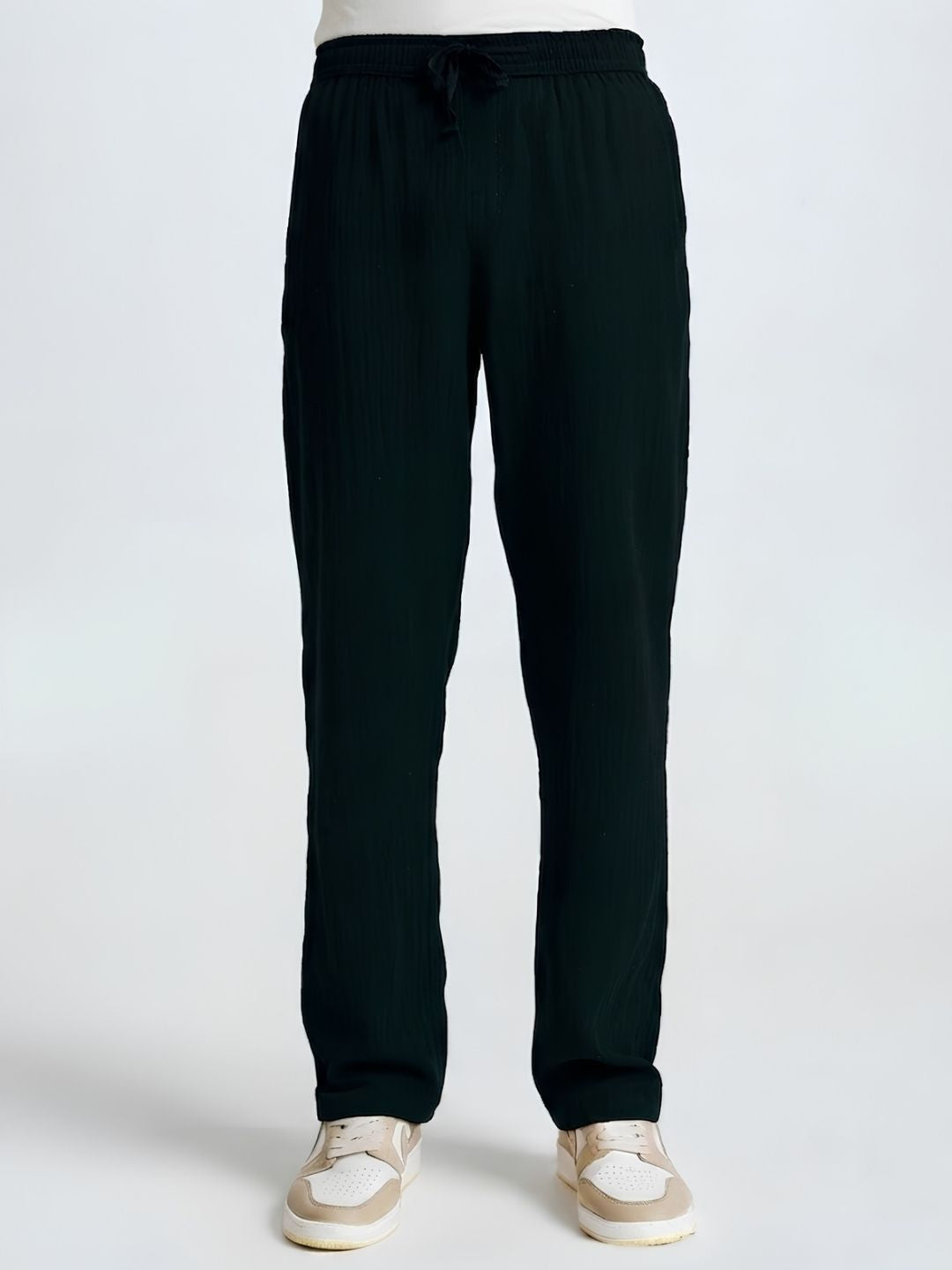Women Solid lounge pant - Black