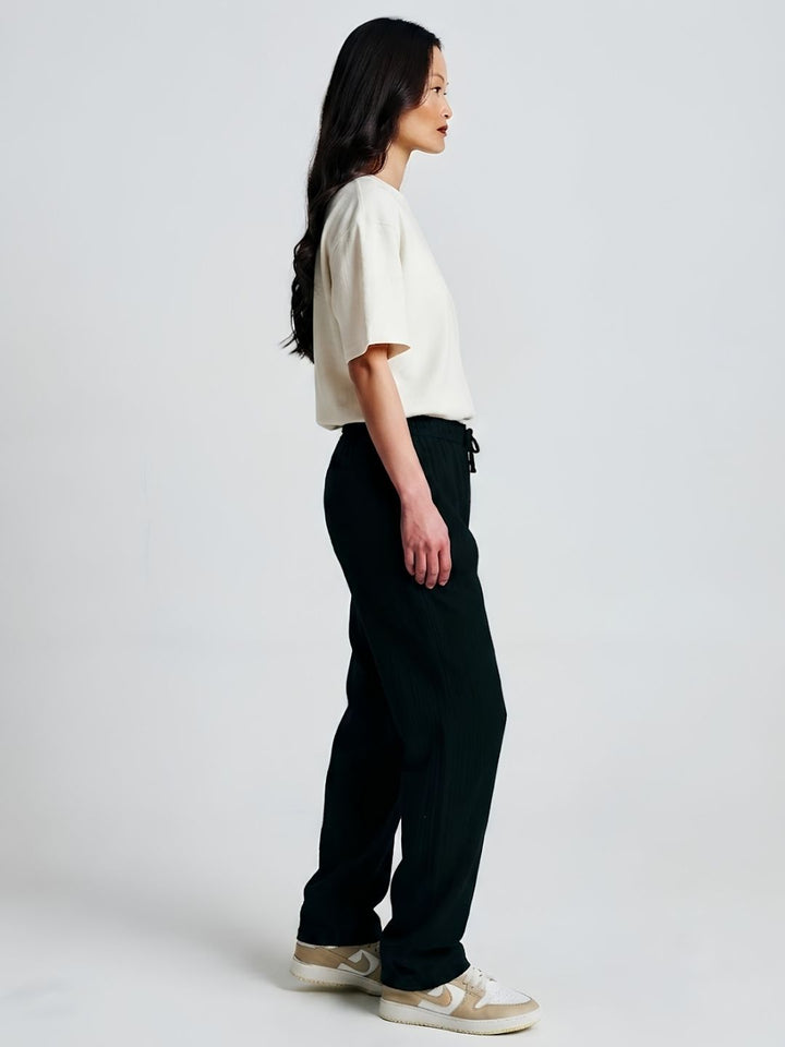 Women Solid lounge pant - Black